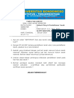 Soal Ujian Uas Hukum Pengadaan & Pendaftaran Tanah