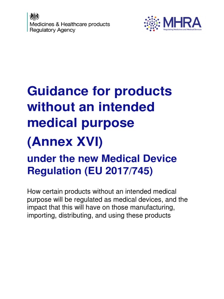 Guidance Leaflet On Annex XVI Products Download Free PDF Medical
