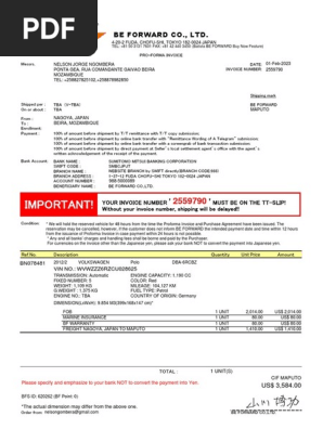 Proforma Invoice and Purchase Agreement Nnn