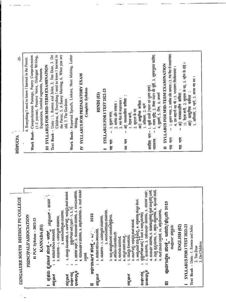 Ii Puc Syllabus 2022 23 Pdf