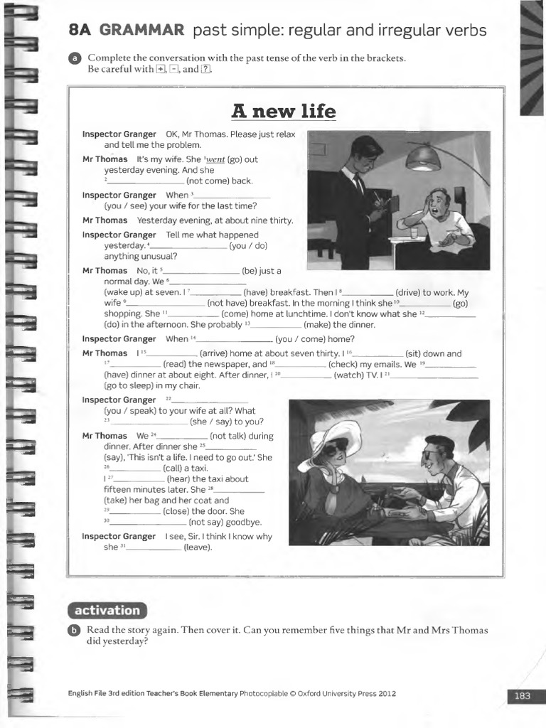 Tb elem grammar past simple reg and irregular verbs pg 182 pdf