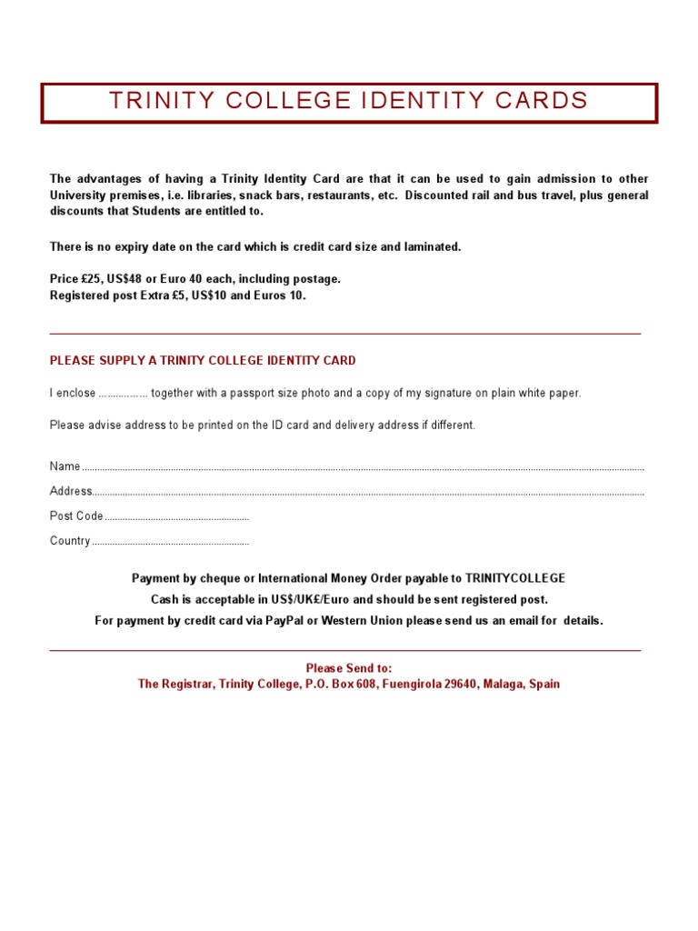 Trinity College | PDF