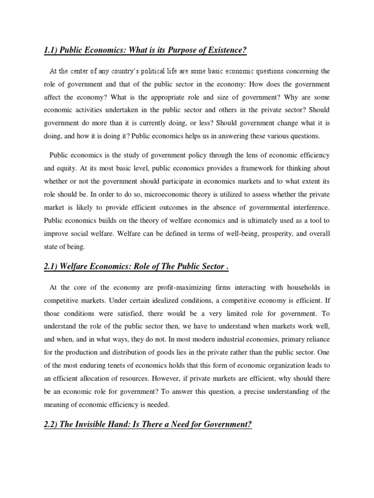Public Economics Notes Pdf Pareto Efficiency Economics