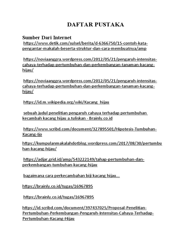 Daftar Pustaka: Sumber Dari Internet | PDF