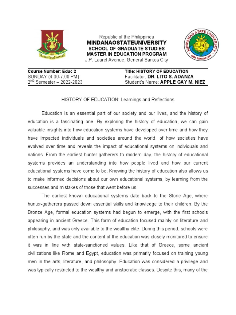 History of Education PDF