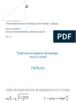 Ss 2r Matematika 11.čas Trigonometrijske Funkcije Poluuglova, Obrada