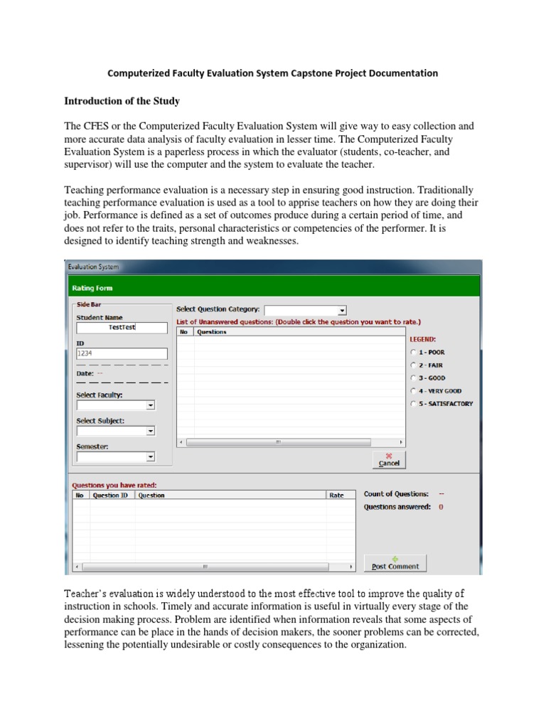 faculty evaluation system capstone project