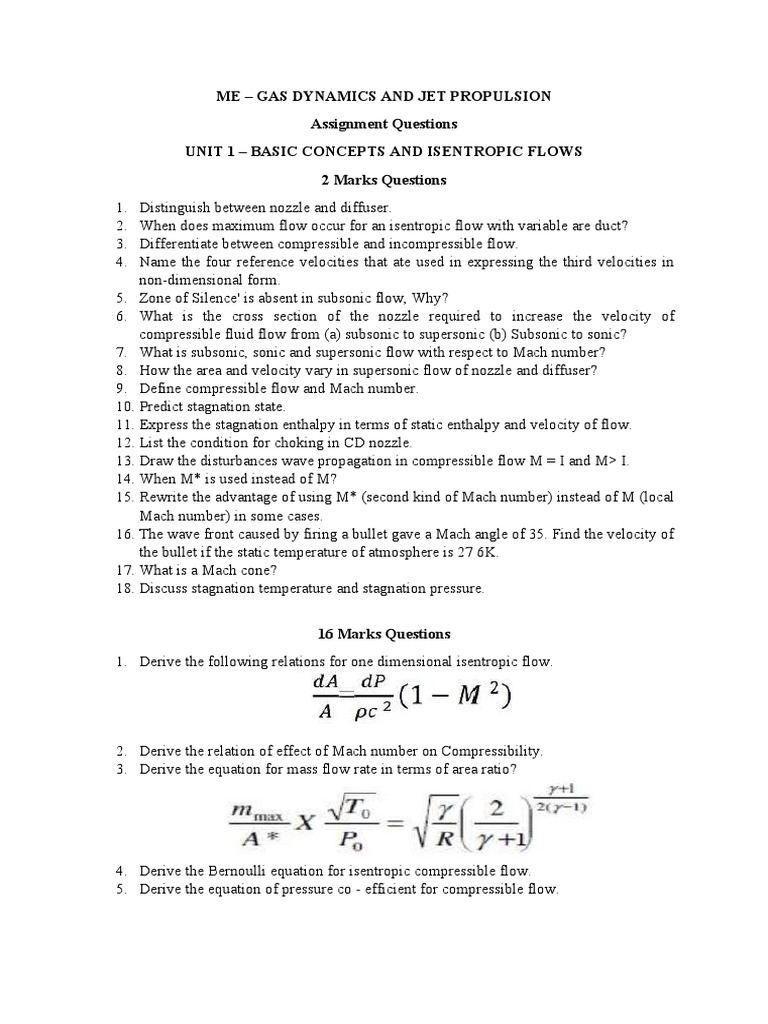 Gas Dynamics: Isentropic Flow Concepts | PDF | Jet Engine ...
