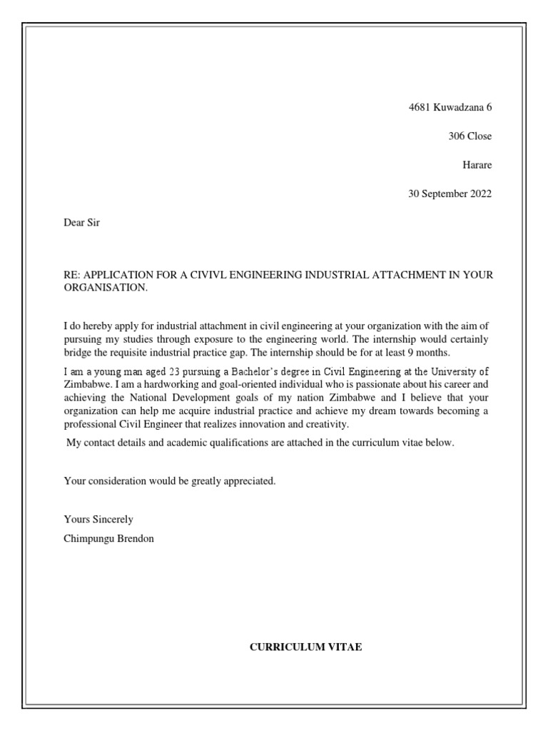 Cv Brendon Chimpungu Pdf Civil Engineering Engineering