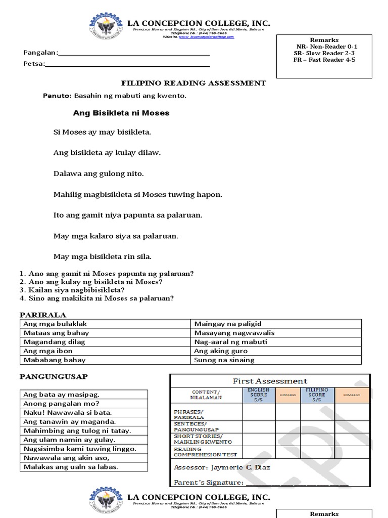 Reading Assesment | PDF