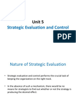 Strategic Evaluation and Control: Unit 5