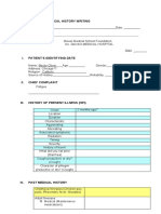 Clinical History Writing Template