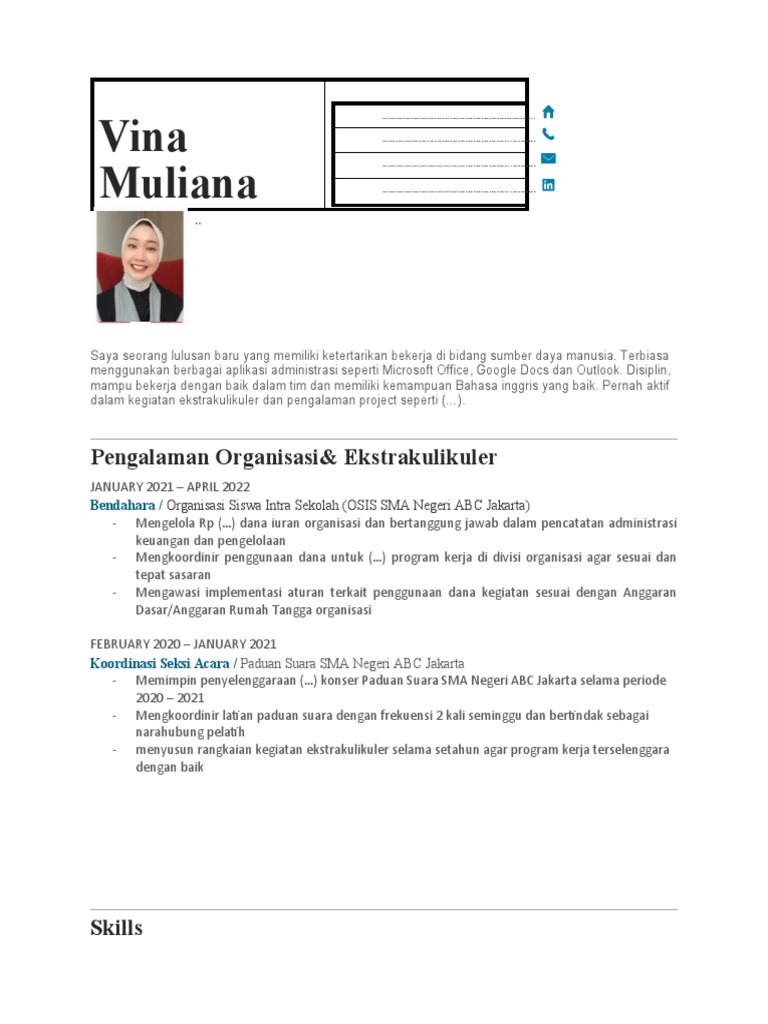 Template Cv Lulusan Sma Pdf