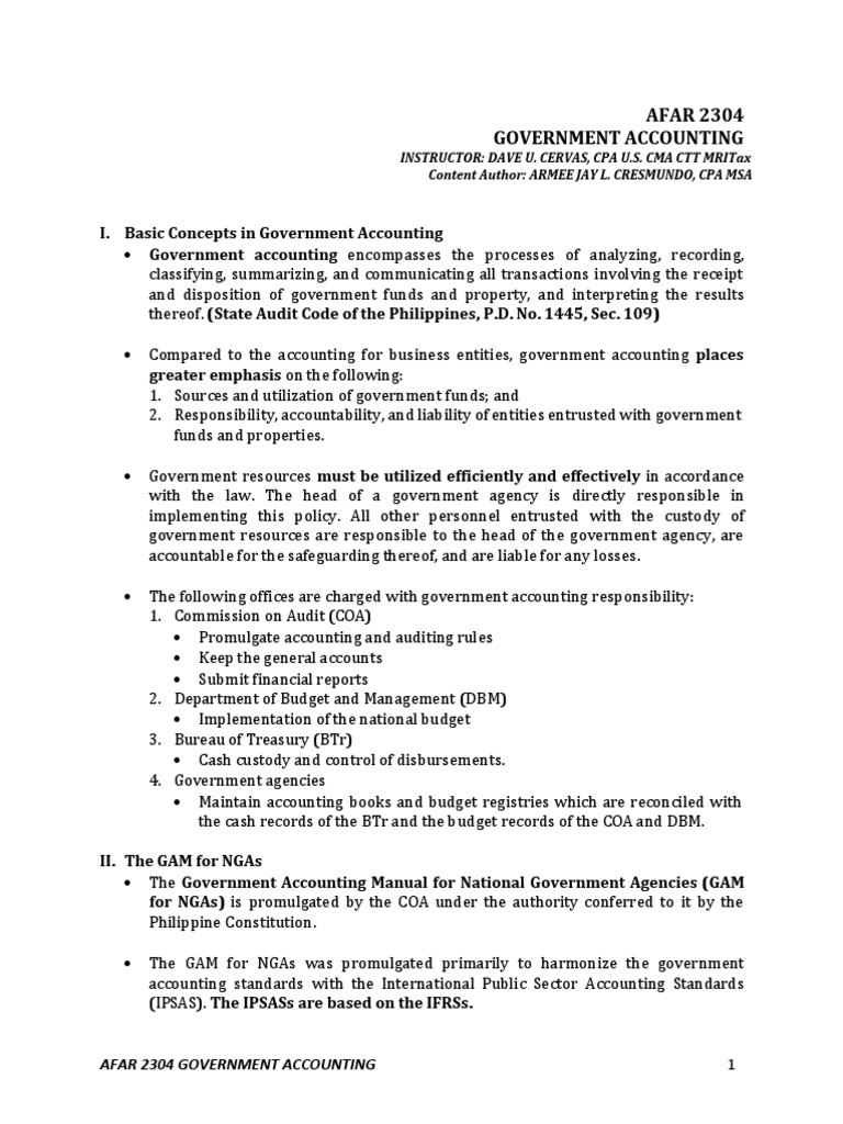 DBM Cost per Conversion in Government Accounting | PDF | Debits And ...