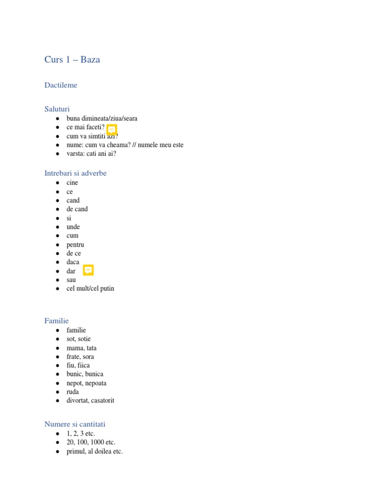 Cursul 1 - Baza | PDF