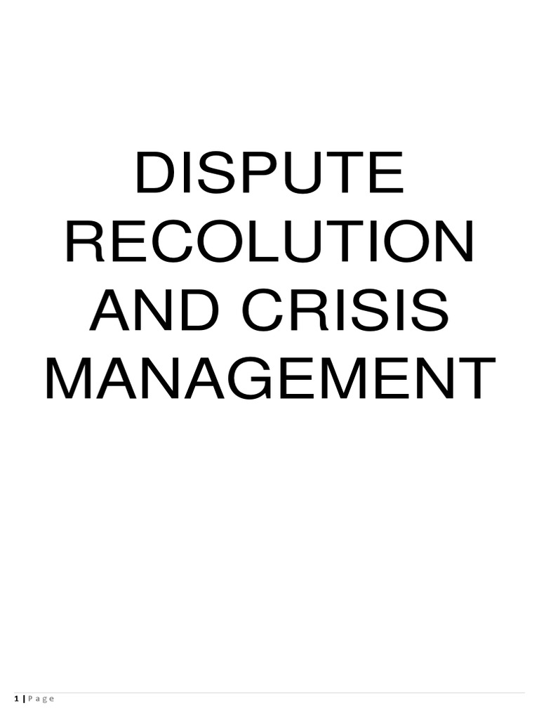 Understanding Conflict and Resolution | PDF | Mediation | Alternative ...