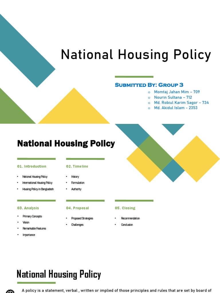 National Housing Policy | PDF | Public Housing | Housing