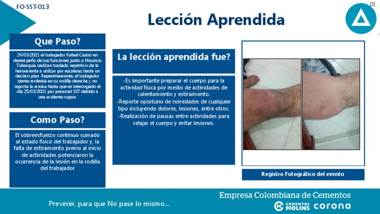 FO-SST-013 Lección Aprendida | PDF