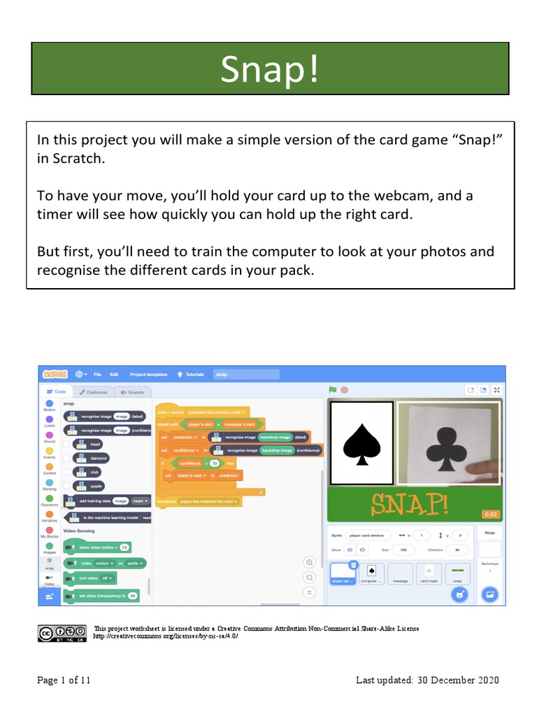 Worksheet Snap Easy PDF Scratch (Programming Language) Machine