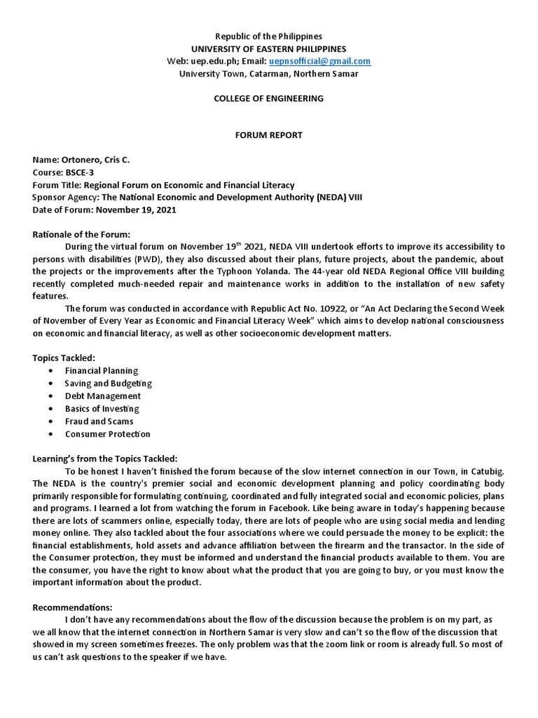 Forum Report | PDF