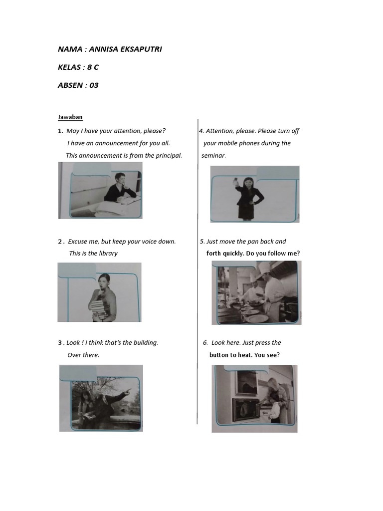 Tugas Bahasa Inggris Mencocokan Gambar | PDF