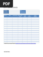 Activity Duration Estimates Template