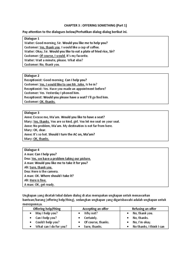 Offering Help and Responses | PDF | Self-Improvement