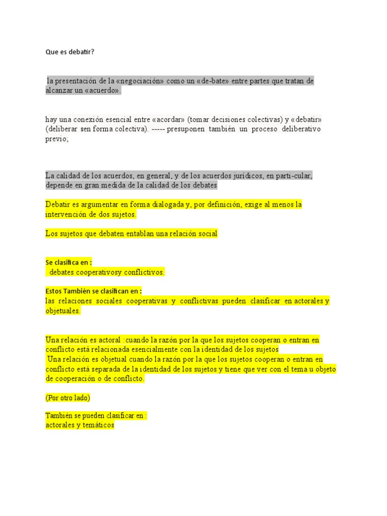 Que Es Debatir | PDF