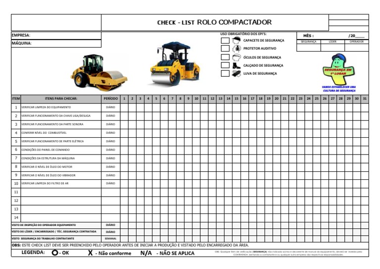 Check List Rolo Compactador | PDF