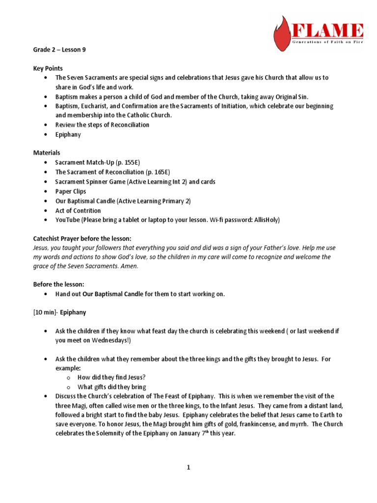 Grade 2 - Lesson 9 | PDF | Sacraments | Confirmation