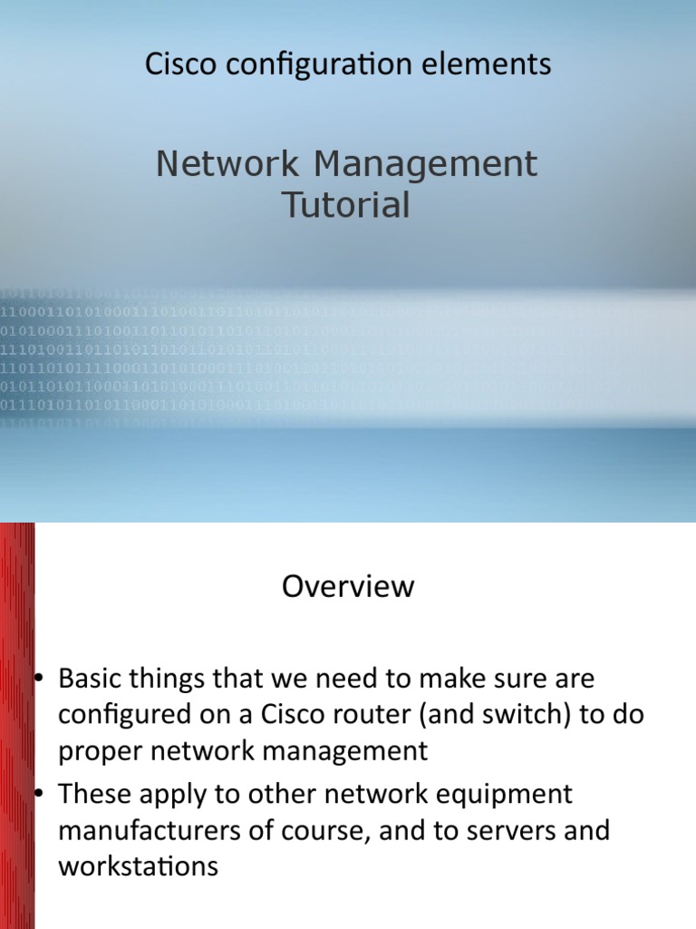 Essential Cisco Network Management Setup | PDF | Computers | Technology ...