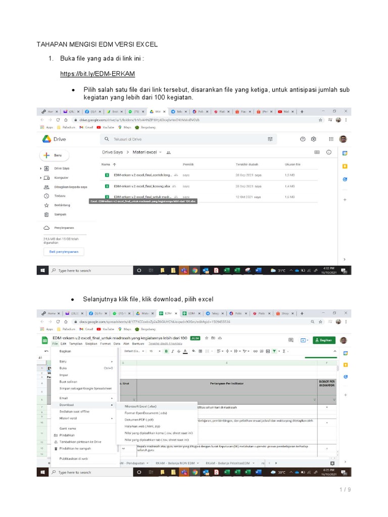 Penjelasan Tahapan Mengisi Edm Versi Excel Pdf