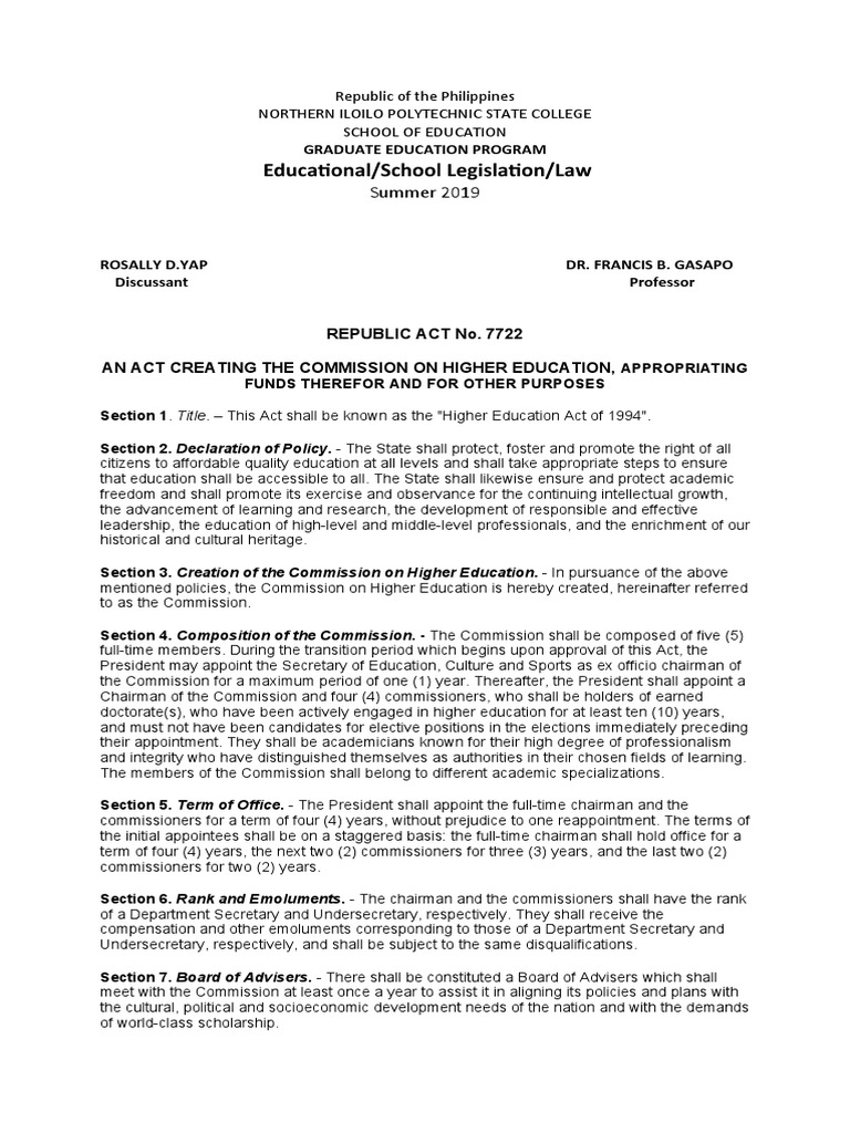 Hand Outs in Legislative Law of Education PDF Taxes Government