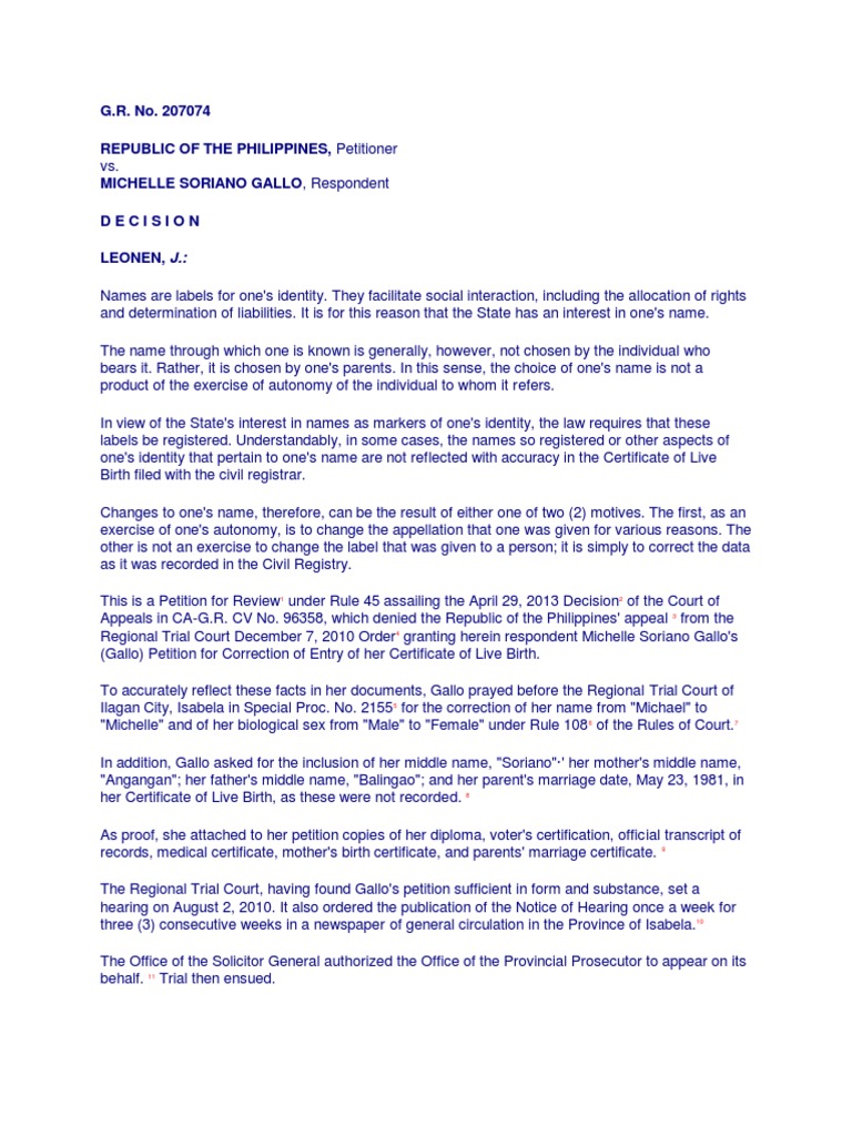 Republic of The Philippines VS Gallo PDF Question Of Law Laches