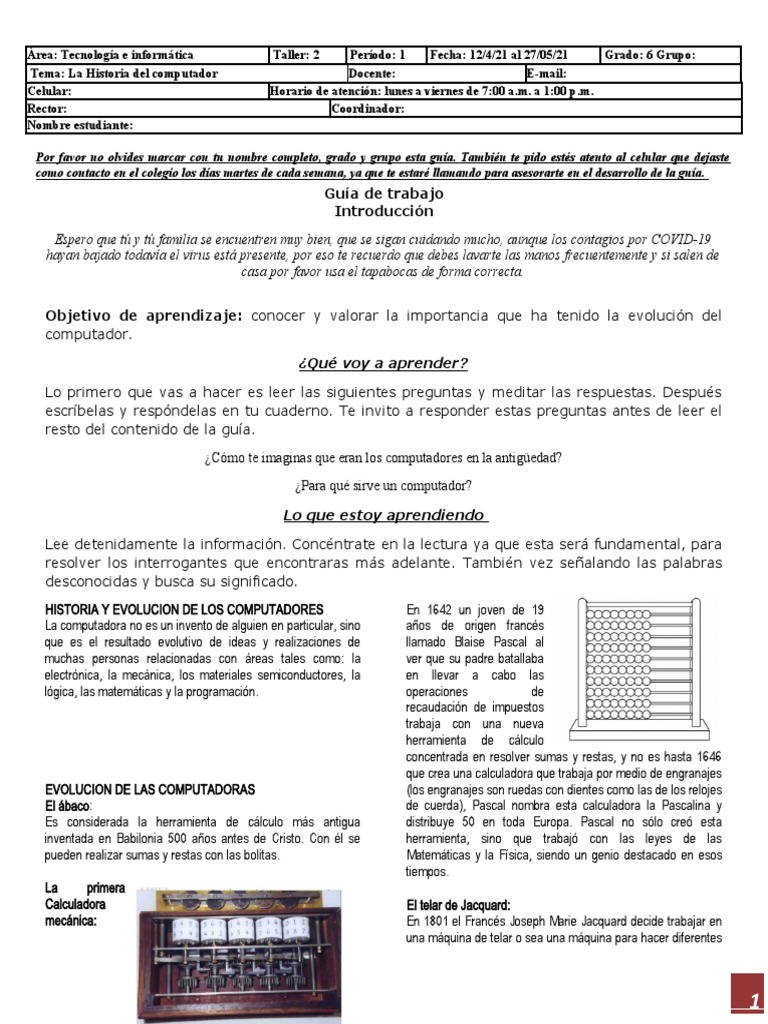 2 Taller Tecnologia Grado 6 | PDF | Circuito integrado | Ciencias de la ...