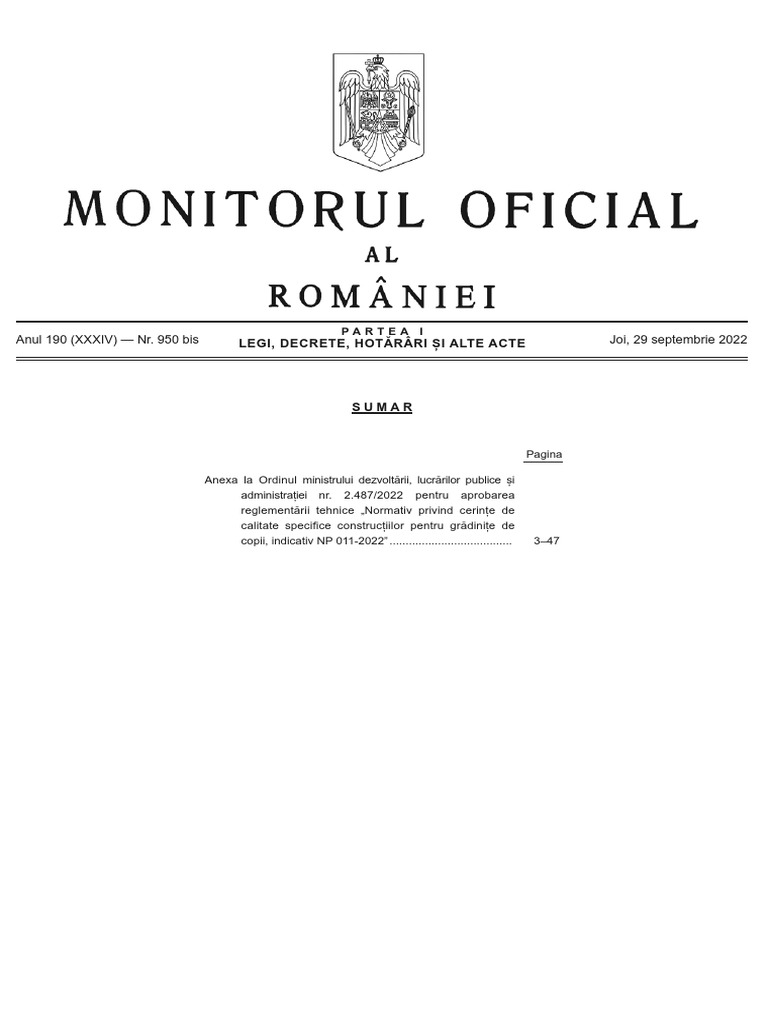 NP 011-2022 - Proiectare GRADINITE | PDF