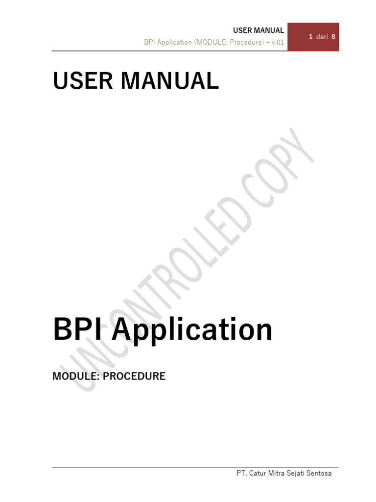 Panduan Penggunaan Aplikasi BPI | PDF