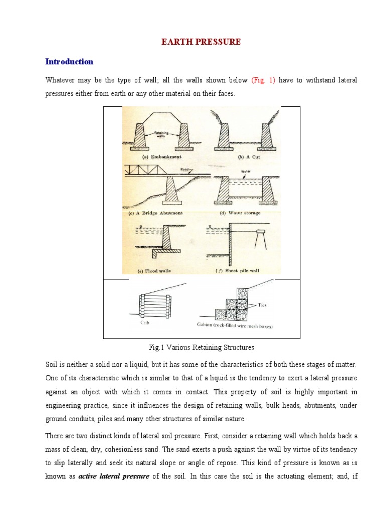 Active and Passive Earth Pressure Analysis | PDF | Mechanics | Applied ...