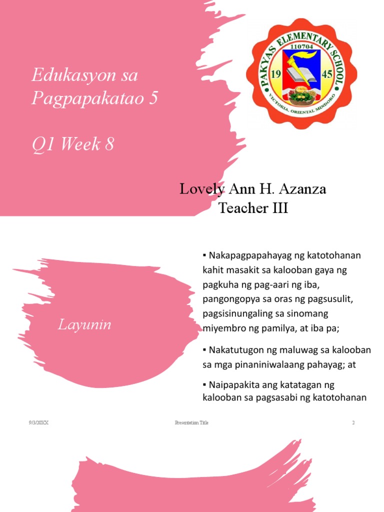 Edukasyon Sa Pagpapakatao 5q1 W8 Pdf