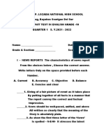 Unit Test in English 10 Q 1