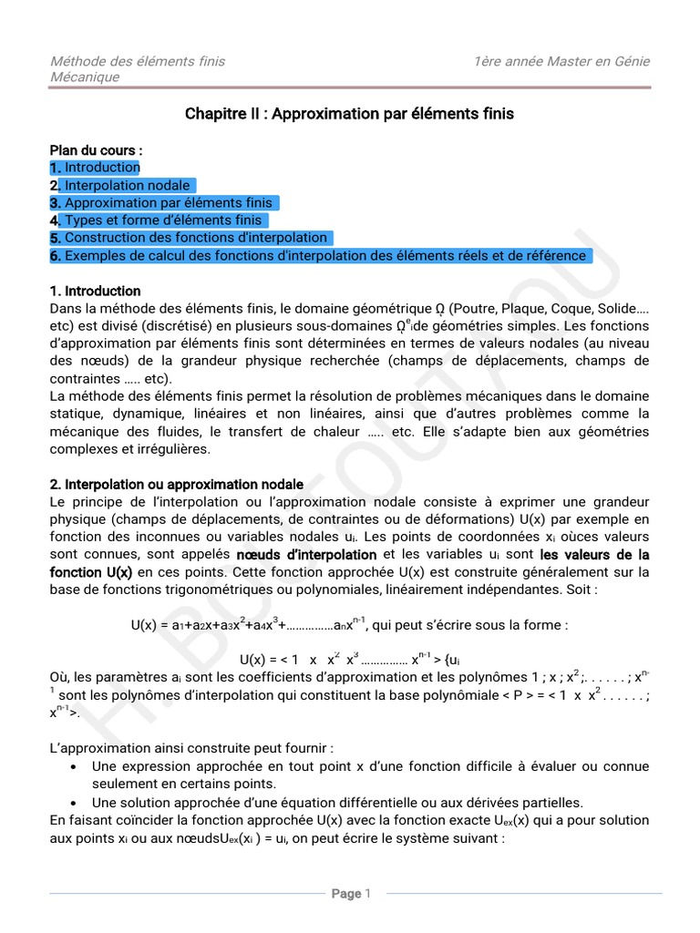 Cours Mef en Ligne Chapitre Ii | PDF