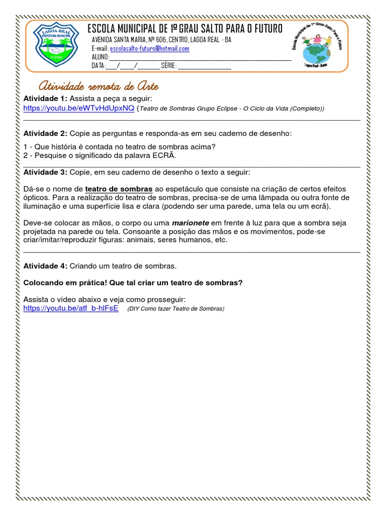 Atividades de Arte para 5º Ano | PDF