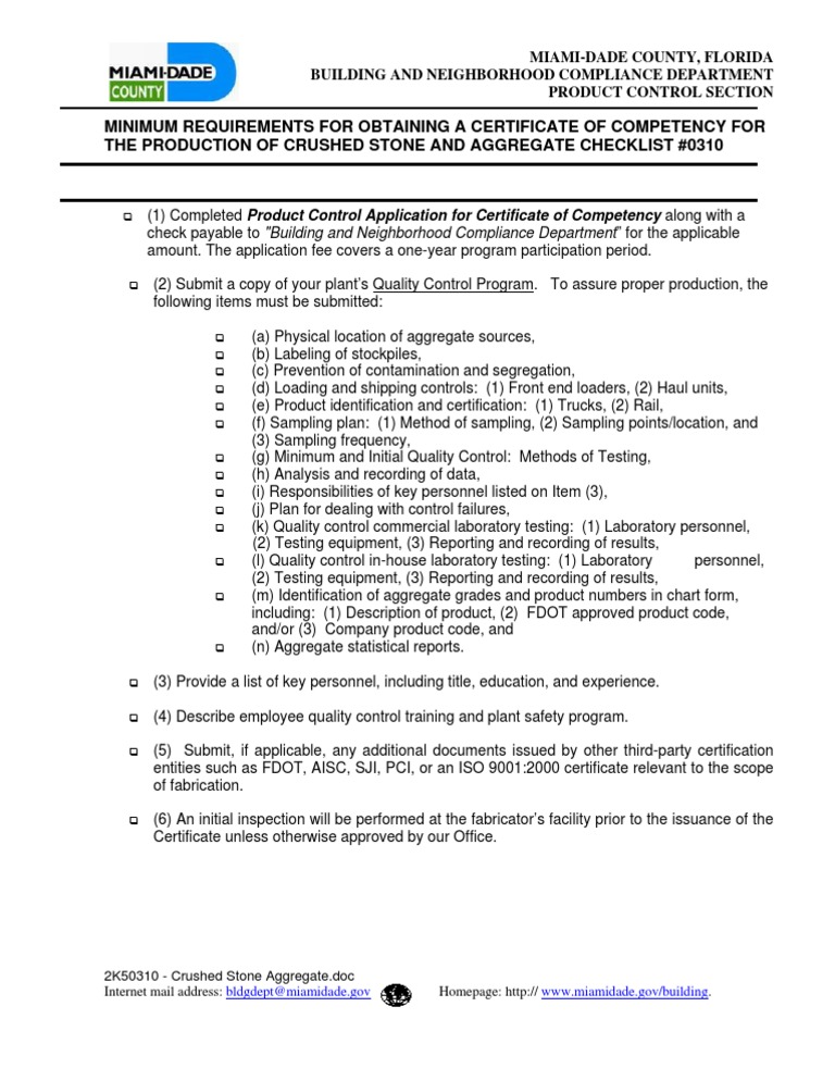 Crushed Stone Aggregate Certification Guide | PDF | Laboratories | Business