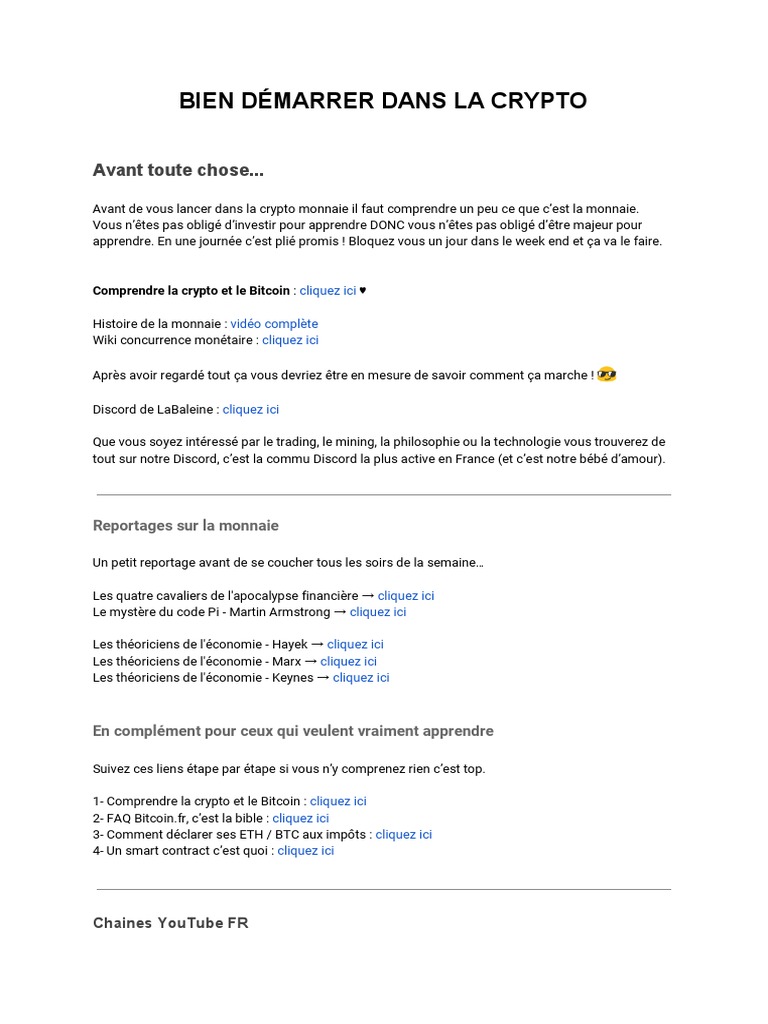 Bien Démarrer Dans La Crypto | PDF | Argent | Crytomonnaies