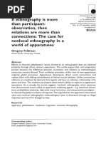 W14-2 If Ethnography Is More Than Participantobservation, Then Relations Are More Than Connections - The Case For Nonlocal Ethnography in A World of Apparatuses Gregory Feldman