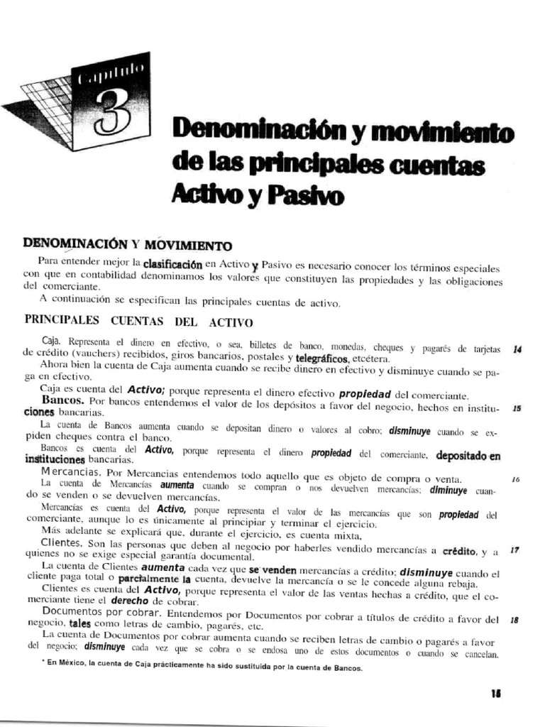 Análisis de las principales cuentas de activo y pasivo en contabilidad PDF Bancos Préstamo