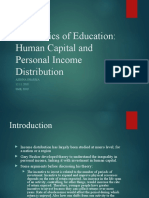 Economics of Education: How Human Capital Investment Explains Personal Income Distribution