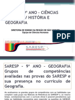 SARESP - 9º ANO CIÊNCIAS HUMANAS - HISTÓRIA E GEOGRAFIA. DIRETORIA DE ENSINO DA REGIÃO DE SÃO VICENTE Equipe de Ciências Humanas