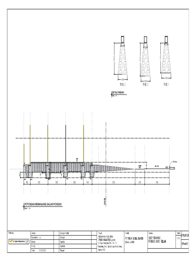 Potongan Memanjang Galian Pondasi Rev | PDF