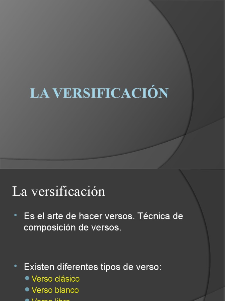 Tipos y elementos de la versificación | PDF | Metro (poesía) | Rima